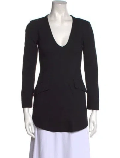 Pre-owned Marissa Webb V-neck Mini Dress In Black