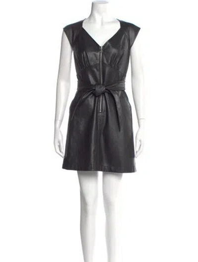 Pre-owned Marissa Webb V-neck Mini Dress In Black