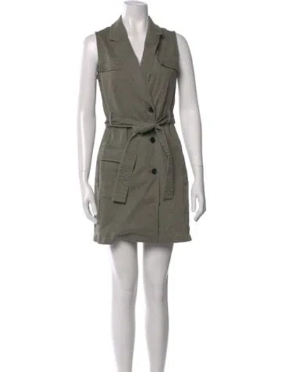 Pre-owned Marissa Webb V-neck Mini Dress In Green