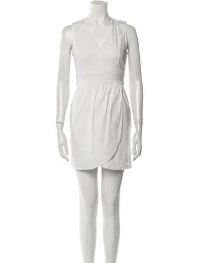 Pre-owned Marissa Webb V-neck Mini Dress In White