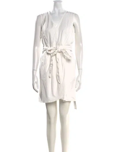 Pre-owned Marissa Webb V-neck Mini Dress In White