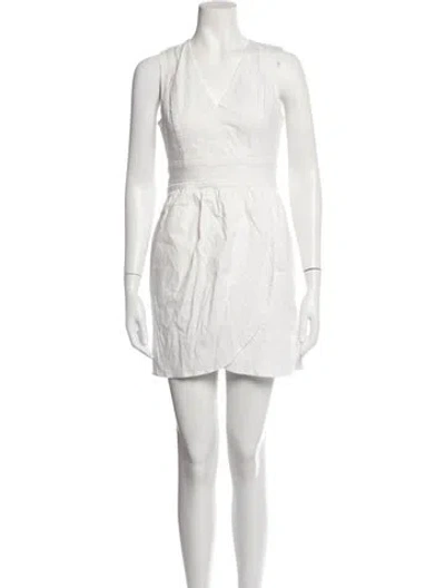 Pre-owned Marissa Webb V-neck Mini Dress In White