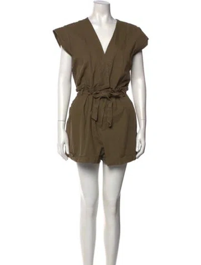 Pre-owned Marissa Webb V-neck Romper In Green