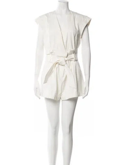 Pre-owned Marissa Webb V-neck Romper In Neutrals