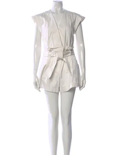 Pre-owned Marissa Webb V-neck Romper In White