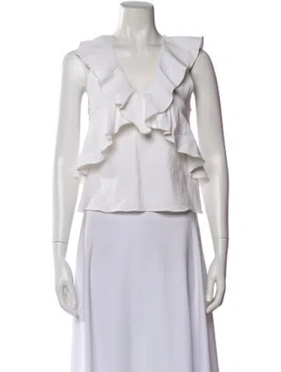 Pre-owned Marissa Webb V-neck Sleeveless Top In White