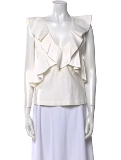 Pre-owned Marissa Webb V-neck Sleeveless Top In White
