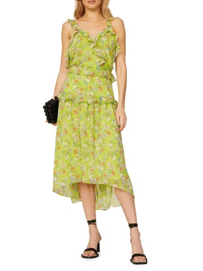 Marissa Webb Women's Ruffle Floral Midi Dress In Yellow