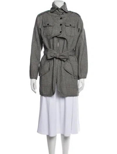 Pre-owned Marissa Webb Wool Plaid Print Coat In Blue