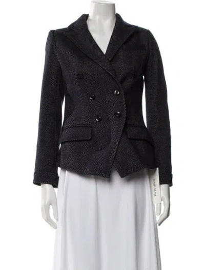Pre-owned Marissa Webb Wool Tweed Pattern Blazer In Blue