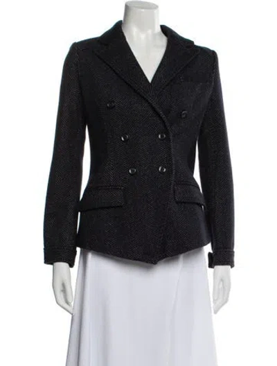 Pre-owned Marissa Webb Wool Tweed Pattern Blazer In Blue