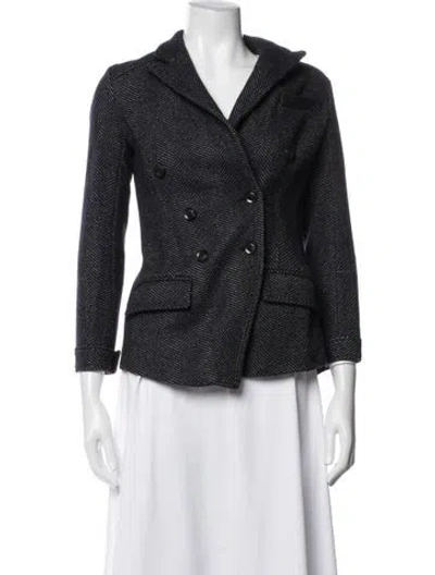 Pre-owned Marissa Webb Wool Tweed Pattern Blazer In Blue