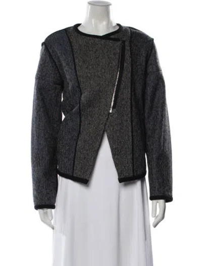 Pre-owned Marissa Webb Wool Tweed Pattern Jacket In Blue