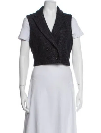 Pre-owned Marissa Webb Wool Tweed Pattern Vest In Blue