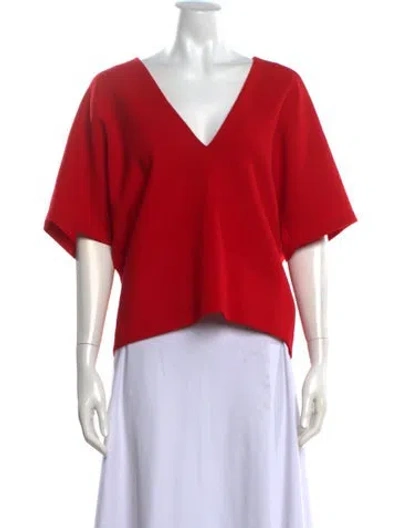 Pre-owned Marissa Webb Wool V-neck Top In Red