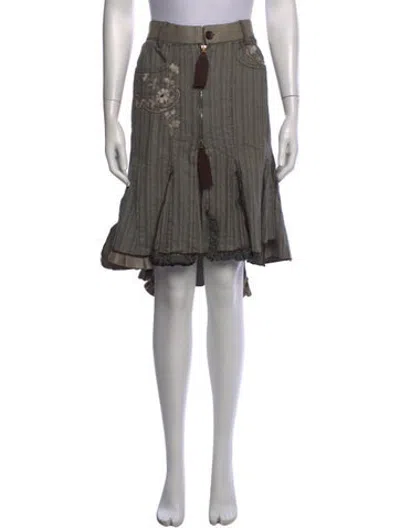 Pre-owned Marithé + François Girbaud Floral Print Midi Length Skirt In Neutrals