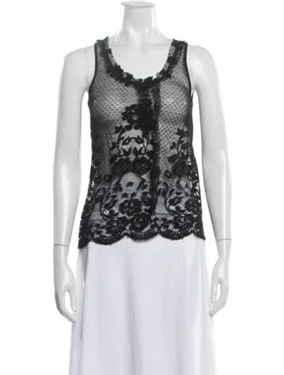 Pre-owned Marithé + François Girbaud Lace Lace Pattern Top In Black