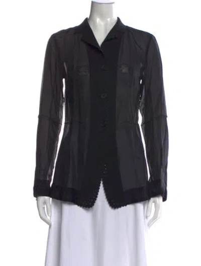 Pre-owned Marithé + François Girbaud Long Sleeve Button-up Top In Black