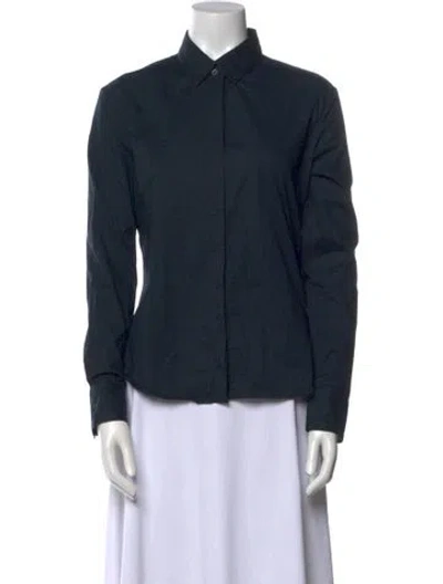 Pre-owned Marithé + François Girbaud Long Sleeve Button-up Top In Blue
