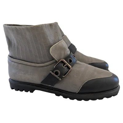 Pre-owned Marithé + François Girbaud Marithé & François Girbaud Kelian Leather Boots Eu 42 In Gray