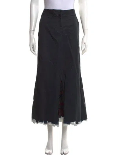 Pre-owned Marithé + François Girbaud Raw-edge Trim Long Skirt In Black