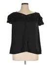 Marithé + François Girbaud Short Sleeve Blouse In Black