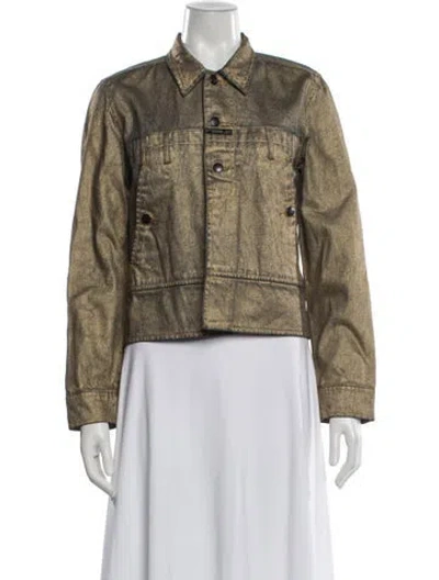Pre-owned Marithé + François Girbaud Vintage 2000's Denim Jacket In Gold