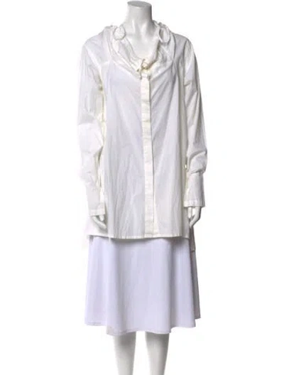Pre-owned Marithé + François Girbaud Vintage Cowl Neck Tunic In White