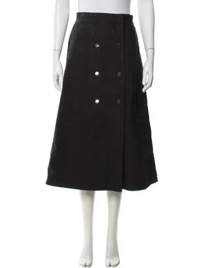Pre-owned Marithé + François Girbaud Vintage Midi Length Skirt In Black