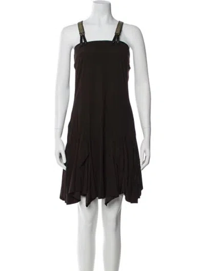 Pre-owned Marithé + François Girbaud Vintage Mini Dress In Brown