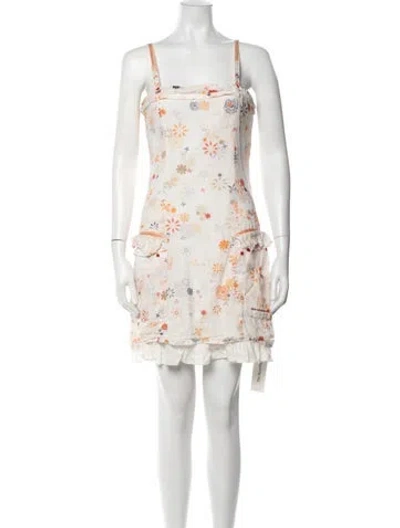 Pre-owned Marithé + François Girbaud Vintage Mini Dress In Neutrals
