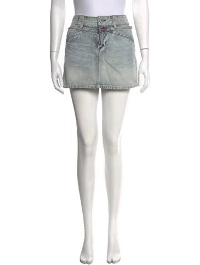 Pre-owned Marithé + François Girbaud Vintage Mini Skirt In Blue