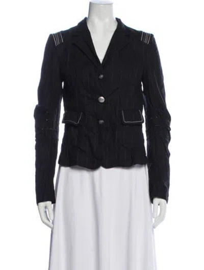 Pre-owned Marithé + François Girbaud Vintage Striped Blazer In Black