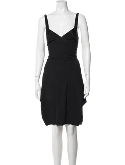 Pre-owned Marithé + François Girbaud V-neck Mini Dress In Black