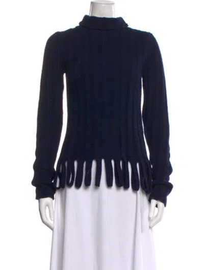 Pre-owned Marithé + François Girbaud Wool Striped Sweater In Blue