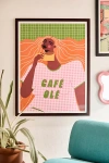 Maritza Lisa Café Olé Art Print In Walnut Wood Frame At Urban Outfitters In Black
