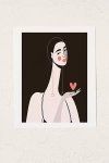 Maritza Lisa Girl With Pink Heart Art Print At Urban Outfitters In White