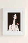 Maritza Lisa Girl With Pink Heart Art Print In Modern White At Urban Outfitters