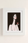 Maritza Lisa Girl With Pink Heart Art Print In White Matte Frame At Urban Outfitters