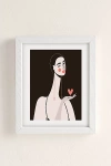 Maritza Lisa Girl With Pink Heart Art Print In White Wood Frame At Urban Outfitters