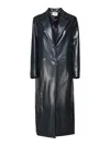 Mariuccia Long Coat In Ecoleather In Grey