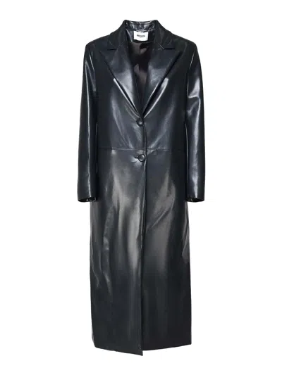 Mariuccia Long Coat In Ecoleather In Grey