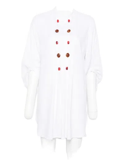 Mariuccia Milano Button-embellished Shirt Dress In White