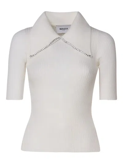 Mariuccia Milano Crystal-embellished Ribbed Shirt In White