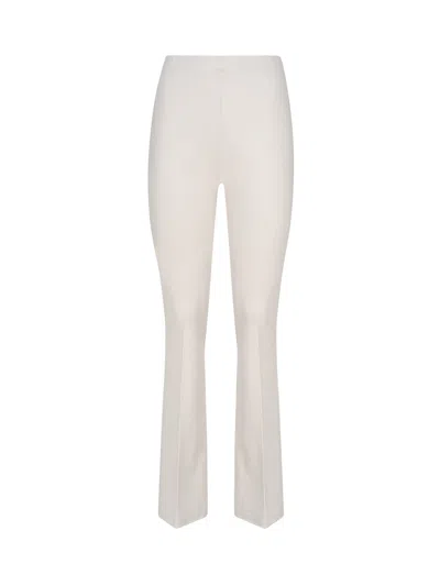 Mariuccia Milano Flare Trousers In Cream Colour In White