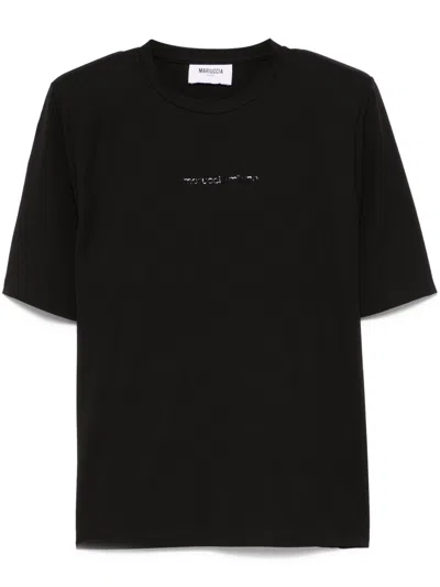 Mariuccia Milano Rubberised-logo T-shirt In Black