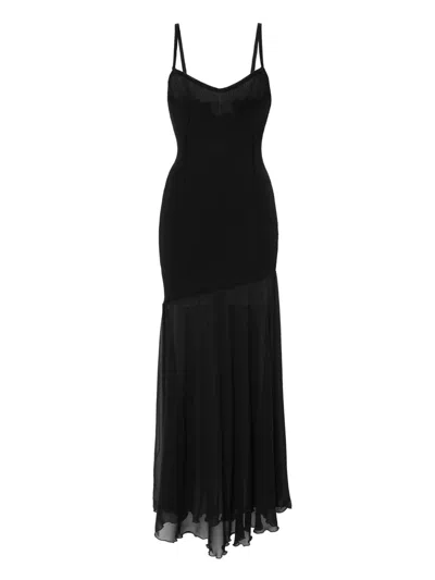 Mariuccia Milano Sheer-panel Maxi Dress