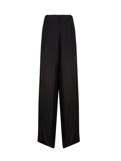 Mariuccia Milano Straight Fabric Trousers In Black