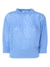 Mariuccia Milano Three-quarter Sleeve Open-knit Sweater
