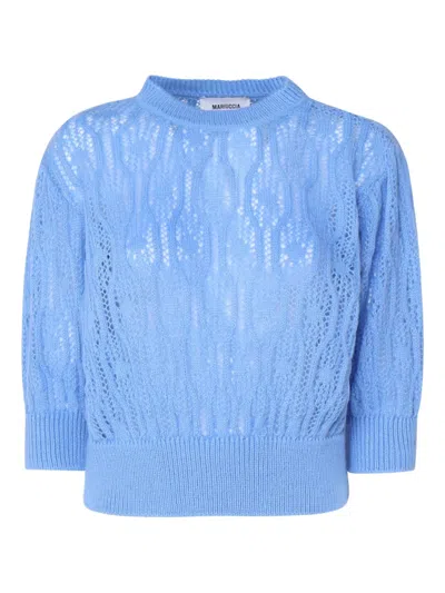 Mariuccia Milano Three-quarter Sleeve Open-knit Sweater
